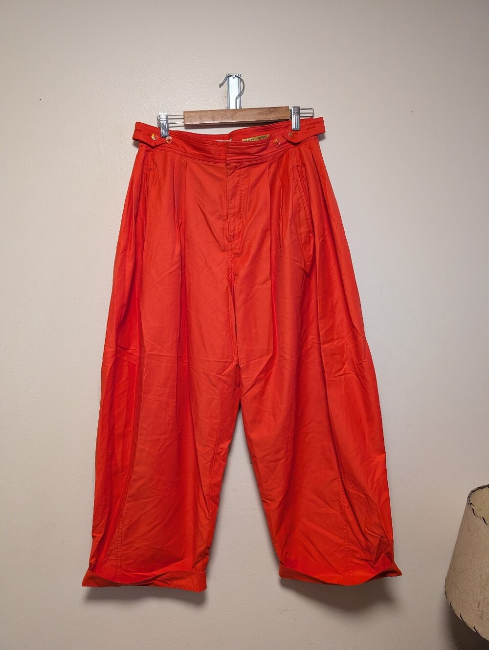Maeve by Anthropologie Red Orange Wide Leg Utility Pants Size 8 Barrel Crop - Picture 2 of 10